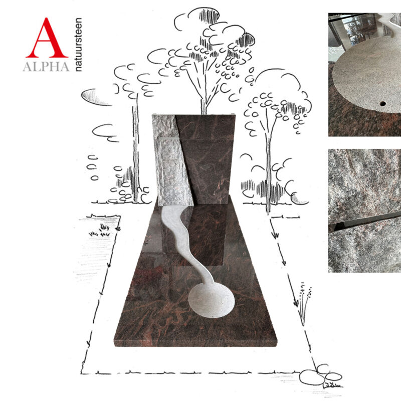 Interactief Himalaya graniet monument met waterval