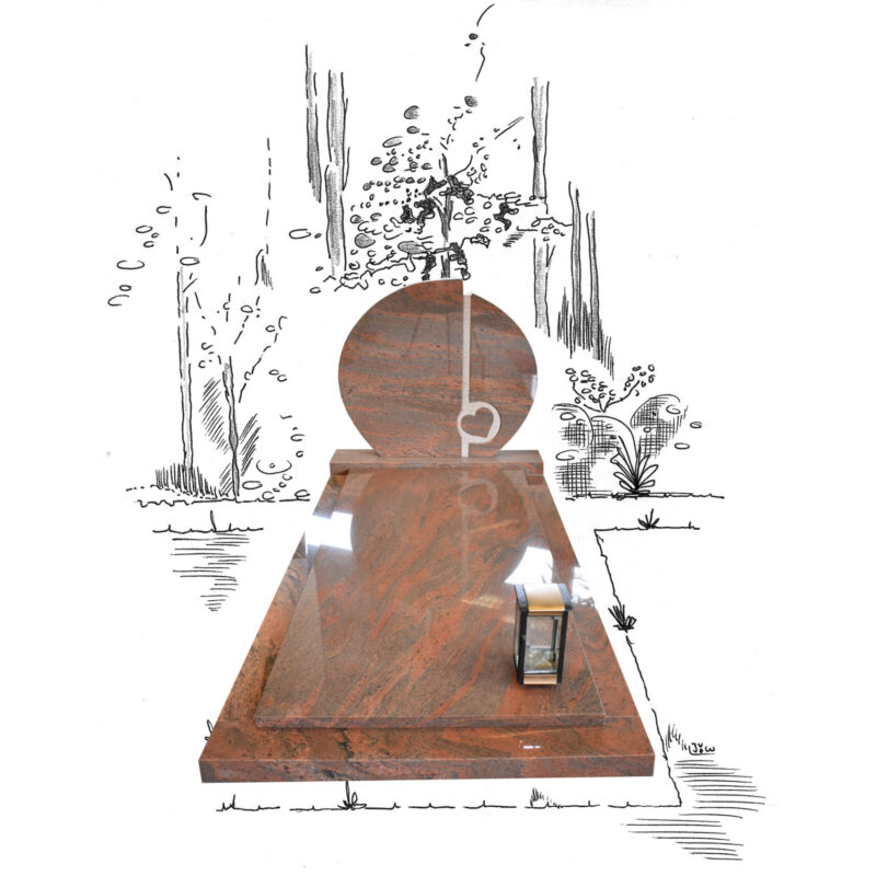 Multicolor red compleet monument met hart